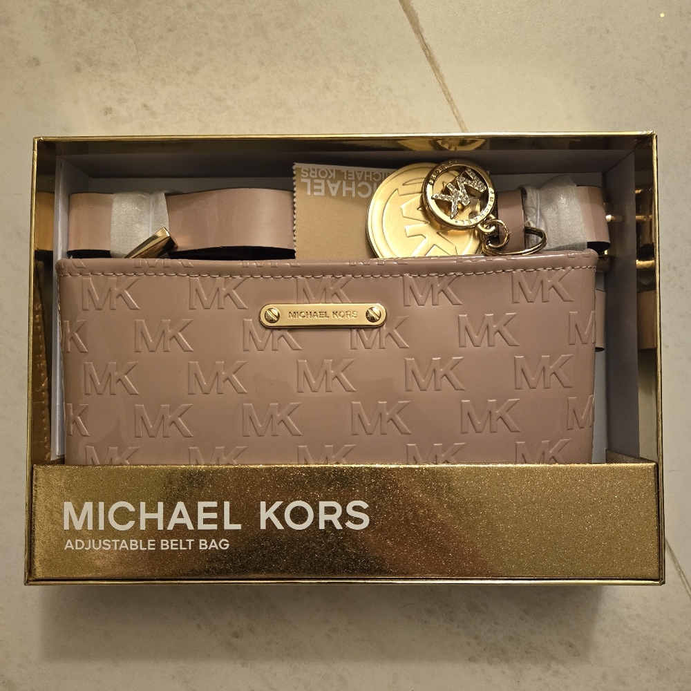 NWT Michael Kors Adjustable Logo Debossed Belt Bag L/XL in GIFT BOX BRAND NEW